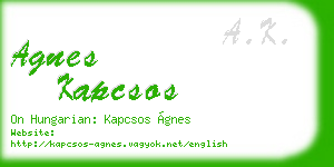 agnes kapcsos business card